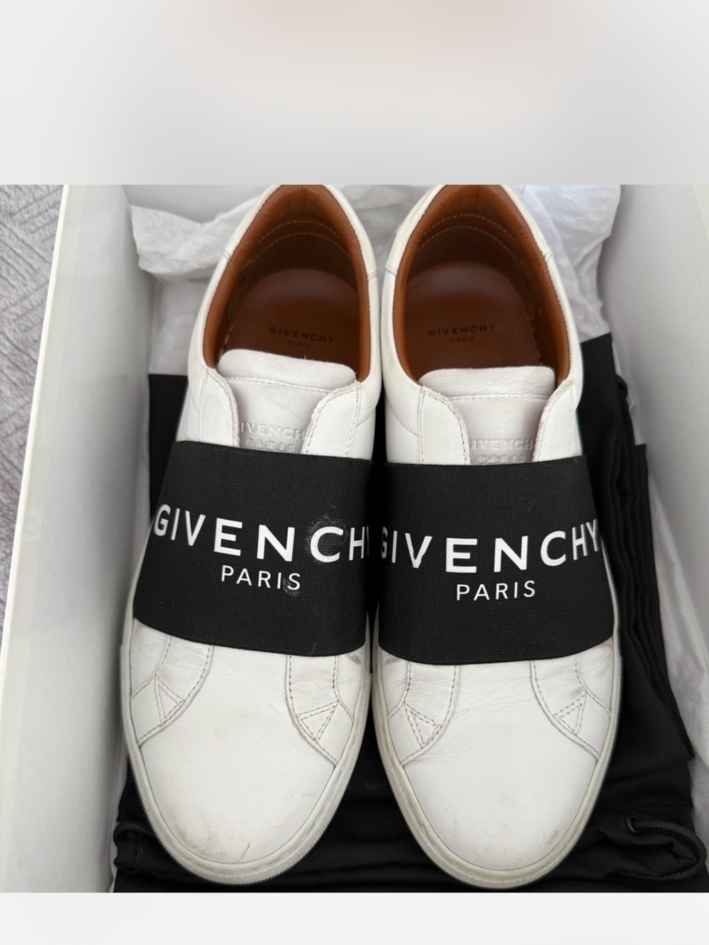 Givenchy White Leather Slip OnSneakers